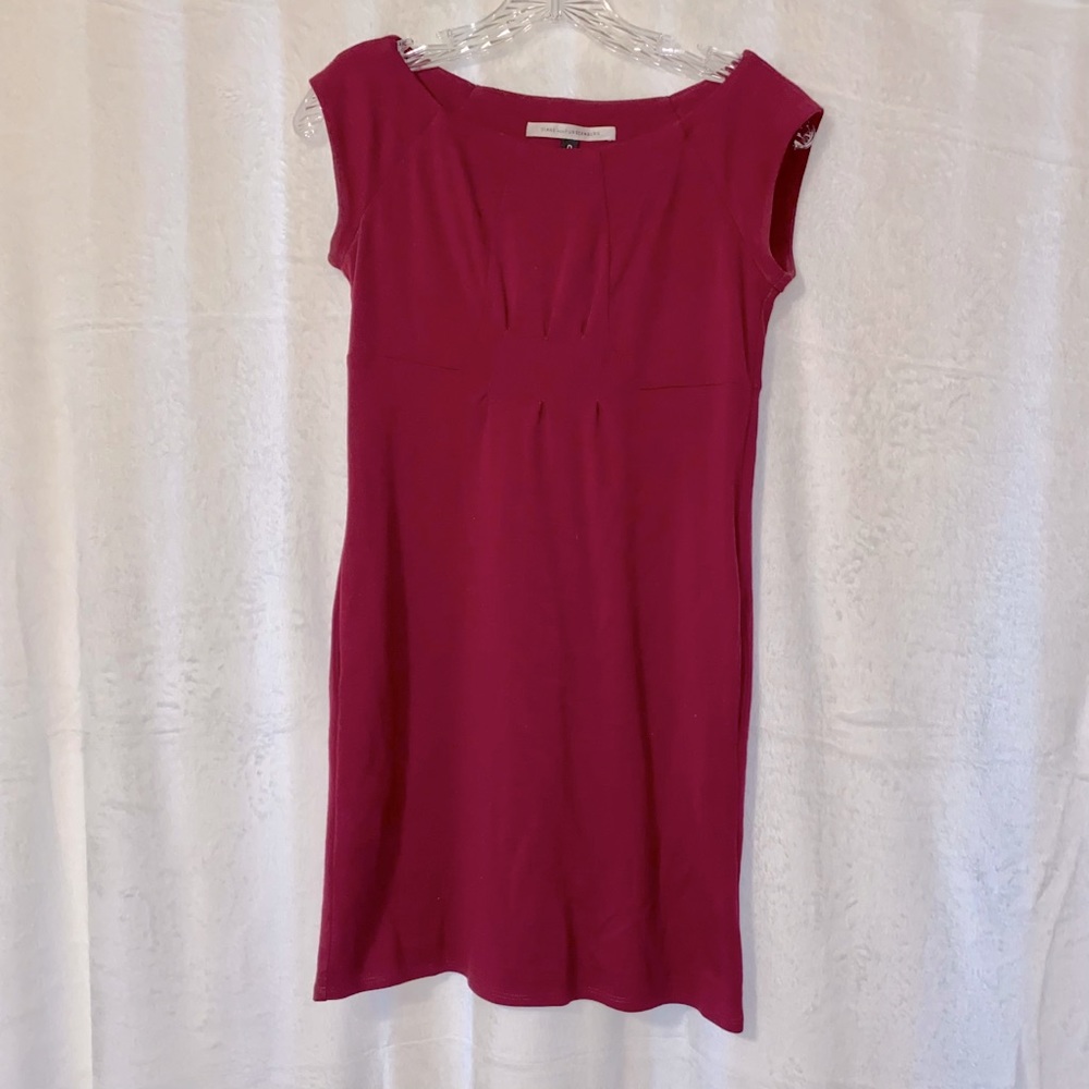 Burgundy Work Short Sleeve Sweater Dress